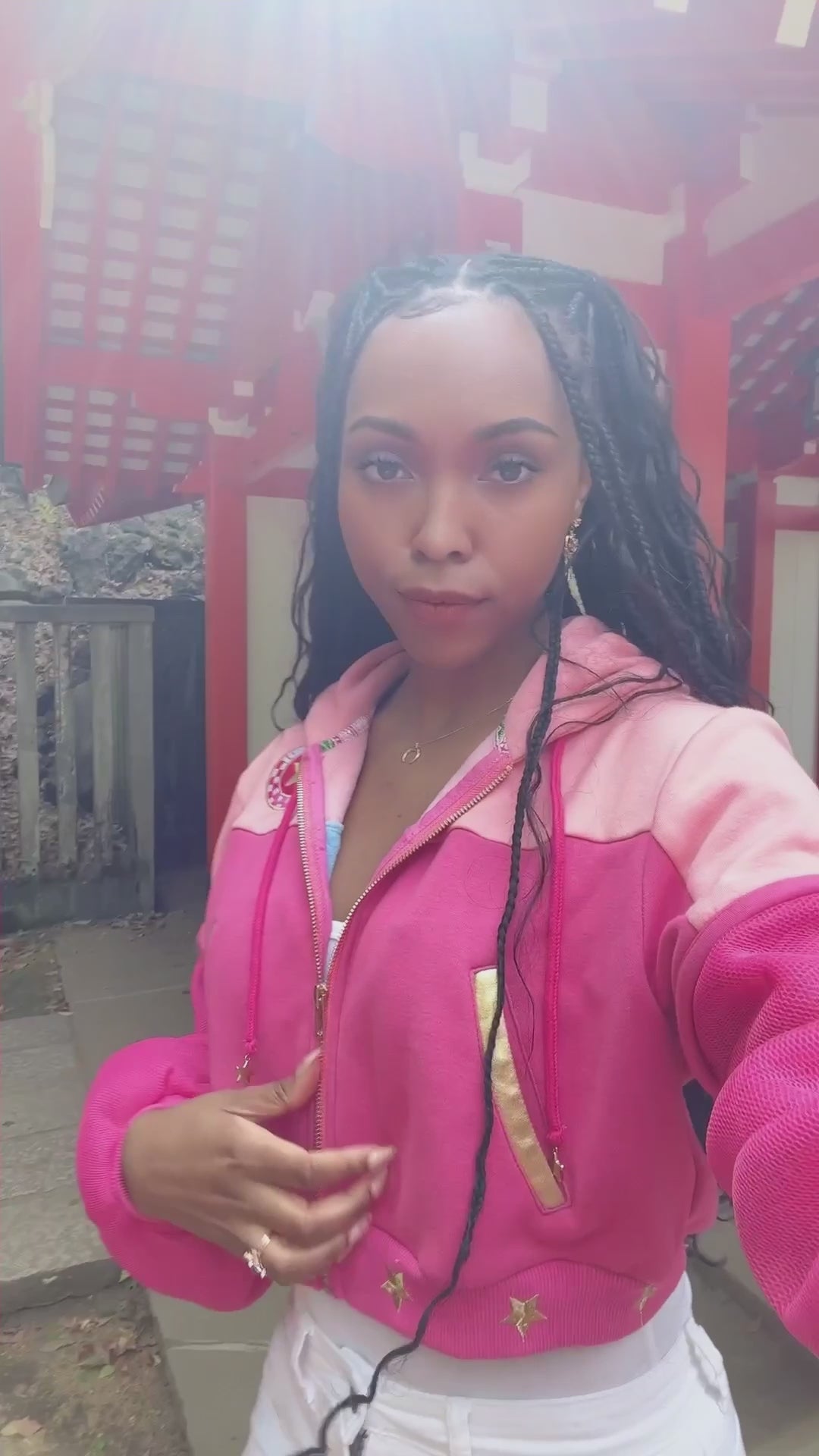 Princess Cropped Hoodie - Pink